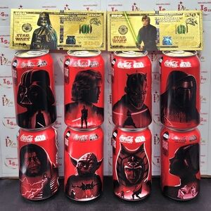 Coca-Cola Star Wars Complete Set + 2 Banknote Foil Darth Vader & Luka Skywalker.